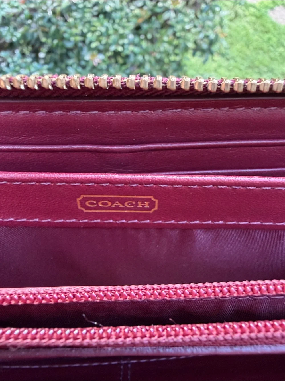Coach leather card